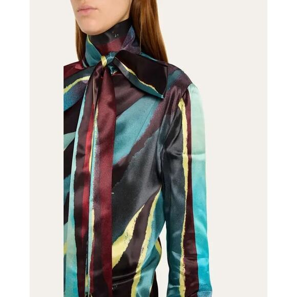 CHRISTOPHER JOHN ROGERS Women's Multicolor Printed Satin Maxi Dress Size 4 - Picture 3 of 16